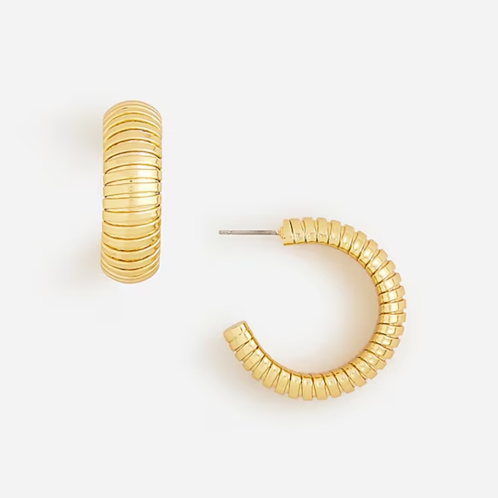 J.Crew textured hoop earrings, gold